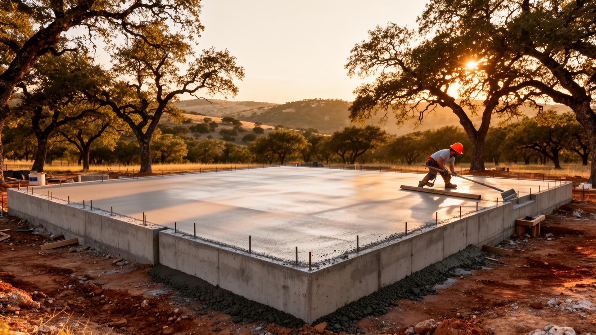Concrete slab pour in Round Rock, Texas